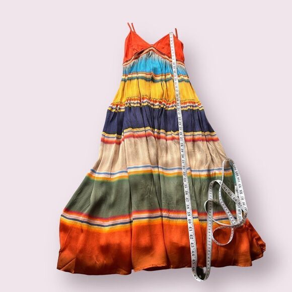 Anthropologie Tanvi Kedia V-Neck Colorblock Midi Dress New - Picture 12 of 14